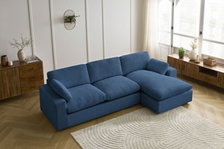 Canapé d'angle réversible Belair - Bleu foncé