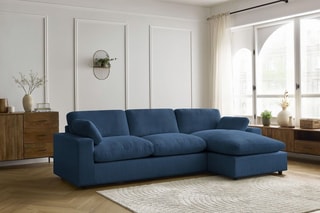 Canapé d'angle réversible Belair - Bleu foncé