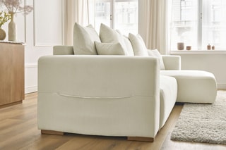 Canapé d'angle réversible convertible Sidonie - Beige - Couchage 231 x 133 cm