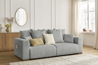 Canapé convertible Sidonie - Gris clair - Couchage 152 x 190 cm