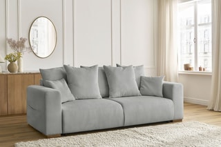 Canapé convertible Sidonie - Gris clair - Couchage 152 x 190 cm