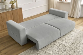 Canapé convertible Sidonie - Gris clair - Couchage 152 x 190 cm
