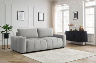 Canapé convertible Arsene - Gris clair - Couchage 190 x 155 cm