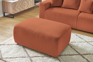 Canapé convertible et pouf Envy - Terracotta - Couchage 152 x 190 cm