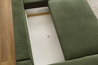 Canapé panoramique convertible Sidonie - Vert foncé - Couchage 320 x 150 cm