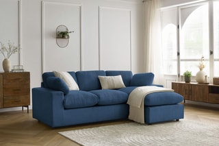 Canapé d’angle réversible Belair - Bleu foncé