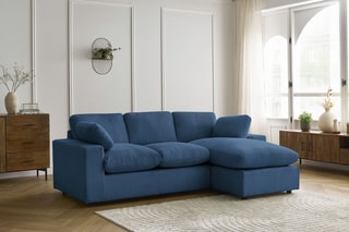 Canapé d’angle réversible Belair - Bleu foncé