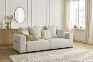 Canapé convertible Sidonie - Beige - Couchage 152 x 190 cm