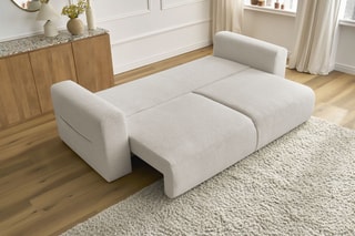 Canapé convertible Sidonie - Beige - Couchage 152 x 190 cm