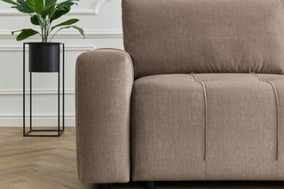 Canapé d'angle droit convertible Arsene - Taupe - Couchage 135 x 204 cm