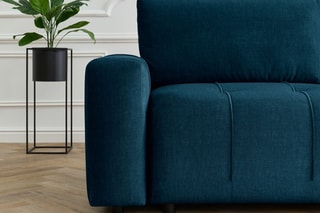 Canapé d'angle droit convertible Arsene - Bleu foncé - Couchage 135 x 204 cm