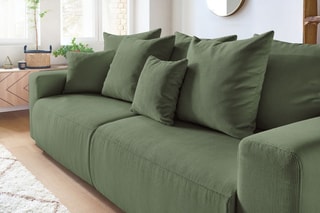 Canapé convertible et pouf Envy - Vert - Couchage 152 x 190 cm