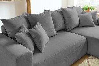 Canapé d'angle réversible convertible Envy - Gris - Couchage 231 x 130 cm