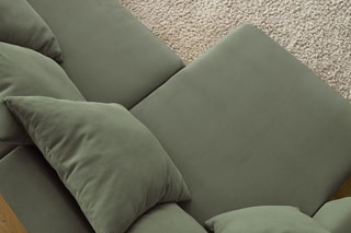 Canapé panoramique convertible Sidonie - Vert - Couchage 328 x 133 cm