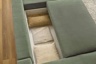 Canapé panoramique convertible Sidonie - Vert - Couchage 328 x 133 cm