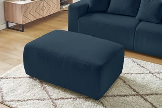 Canapé convertible et pouf Envy - Bleu foncé - Couchage 152 x 190 cm