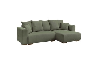 Canapé d'angle réversible convertible Sidonie - Vert - Couchage 231 x 133 cm