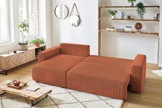 Canapé d'angle réversible convertible Envy - Terracotta - Couchage 231 x 130 cm