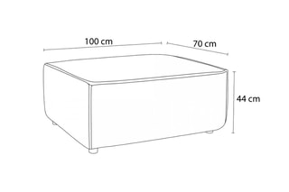 Pouf pour canapé modulable Nihad - Gris clair