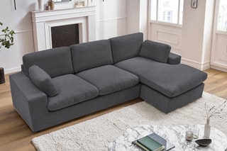 Canapé d’angle réversible Belair - Gris foncé