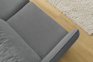 Canapé convertible Lenny - Gris foncé - 2 places  - Tissu toucher doux - Couchage 140 x 190 cm