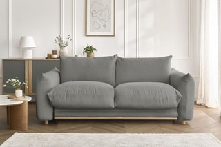 Canapé convertible Ernest - Gris foncé - 3 places - Tissu lisse - Couchage 140/160 x 190 cm