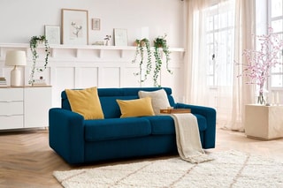 Canapé convertible Monaco - 
Bleu marine - Couchage 190 x 140 cm
