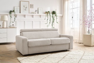 Canapé convertible Monaco - Beige - Couchage 190 x 140 cm
