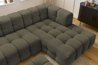 Canapé d'angle droit avec pouf Cloud - Vert