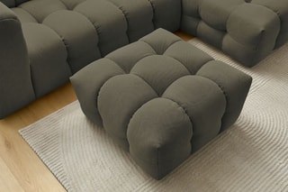 Canapé d'angle droit avec pouf Cloud - Vert