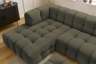 Canapé d'angle gauche avec pouf Cloud - Vert
