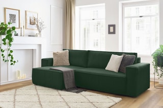 Canapé d'angle réversible convertible Nihad - Vert foncé - Couchage 231 x 130 cm