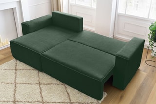 Canapé d'angle réversible convertible Nihad - Vert foncé - Couchage 231 x 130 cm