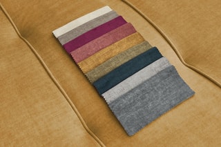 Canapé droit convertible Arsène - Jaune - 3 places - En tissu velours