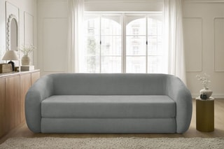 Canapé droit convertible Neyo - Gris foncé - 3 places - En tissu - Couchage 180 x 120 cm