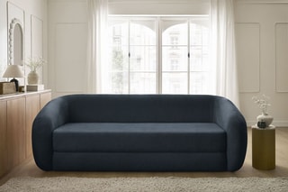 Canapé droit convertible Neyo - Bleu foncé - 3 places - En tissu - Couchage 180 x 120 cm