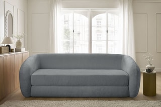 Canapé droit convertible Neyo - Gris foncé - 3 places - En tissu texturé - Couchage 180 x 120 cm