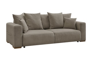 Canapé droit convertible Sidonie - Taupe - Couchage 190 x 150 cm
