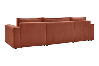 Canapé panoramique convertible Nihad - 
Orange - Couchage 328 x 139 cm