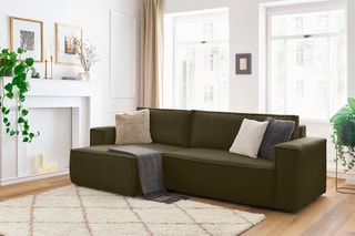 Canapé d'angle réversible convertible Nihad - Vert - Couchage 231 x 130 cm