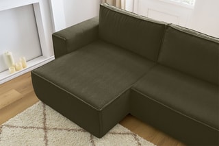 Canapé d'angle réversible convertible Nihad - Vert - Couchage 231 x 130 cm