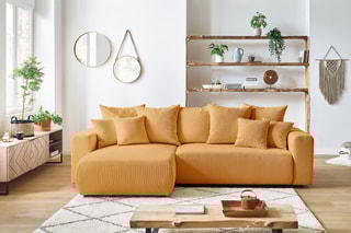Canapé d'angle réversible convertible Envy - Moutarde - Couchage 231 x 130 cm