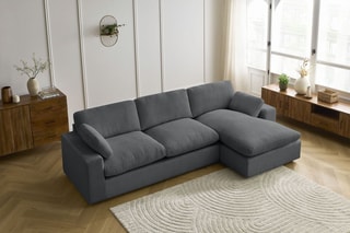 Canapé d'angle réversible Belair - Gris foncé