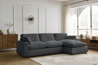 Canapé d'angle réversible Belair - Gris foncé