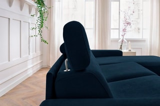 Canapé d'angle réversible convertible Monaco - Bleu marine - Couchage 190 x 140 cm