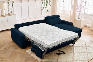Canapé d'angle réversible convertible Monaco - Bleu marine - Couchage 190 x 140 cm