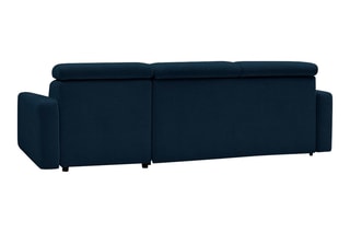Canapé d'angle réversible convertible Monaco - Bleu marine - Couchage 190 x 140 cm