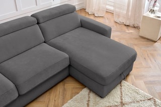 Canapé d'angle réversible convertible Monaco - Anthracite - Couchage 190 x 140 cm