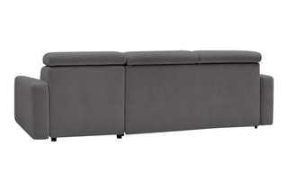 Canapé d'angle réversible convertible Monaco - Anthracite - Couchage 190 x 140 cm