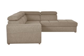 Canapé d'angle droit convertible Armand - Taupe - Couchage 198 x 127 cm